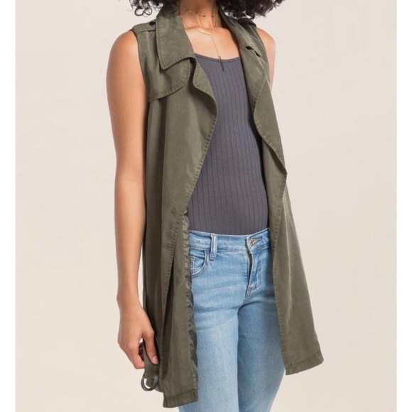 Francesca's Collections Jackets Coats Miami Green Trench
